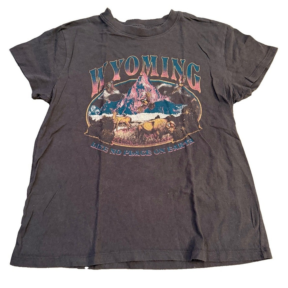 Eighty Five Wyoming Graphic T-Shirt Adult Small Wildlife Mountain Western Tee